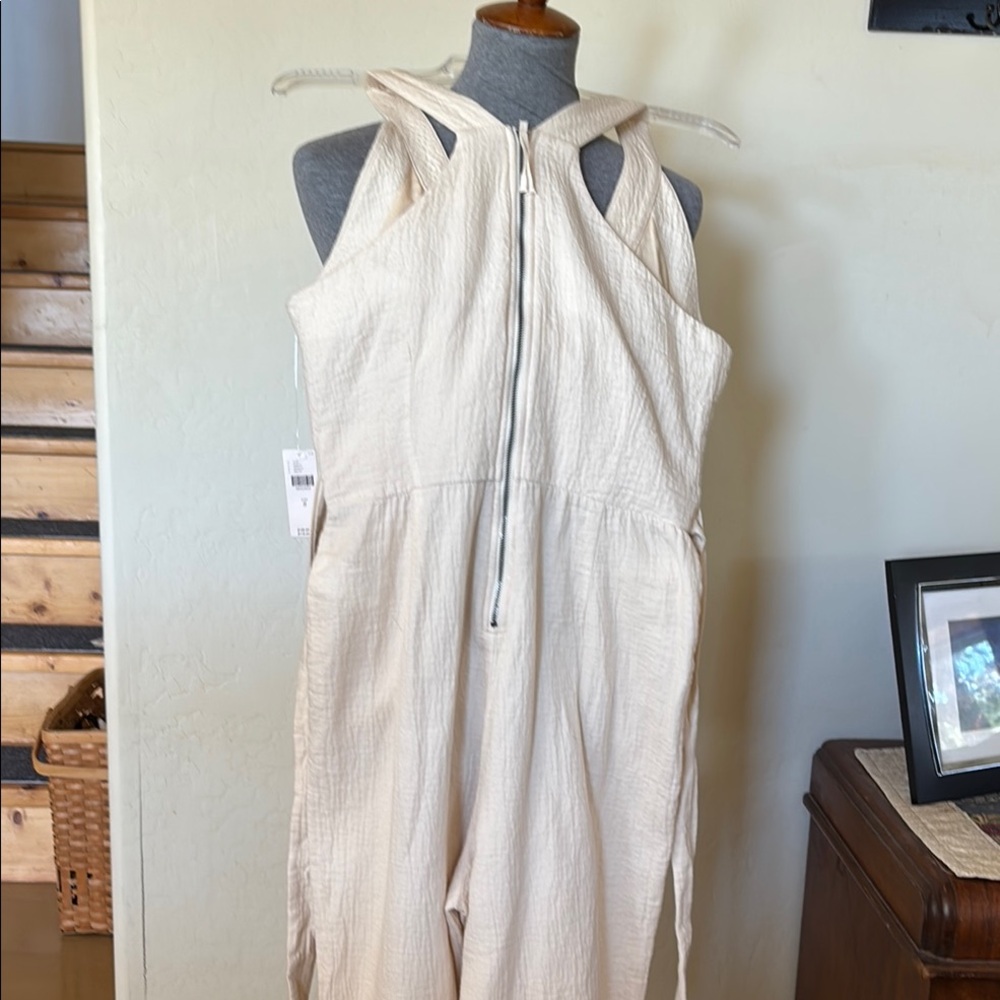 Anthropologie Beige Textured Jumpsuit - Picture 4 of 8